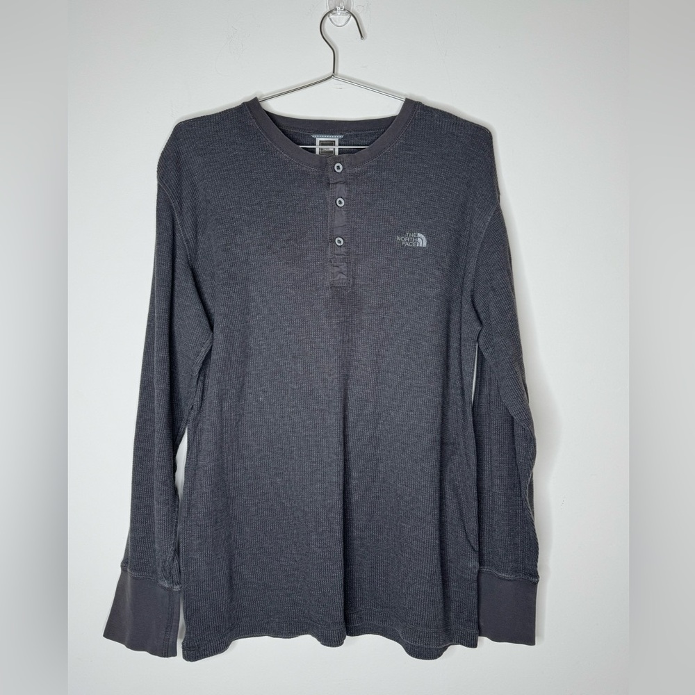 The North Face Y2K Thermal Long Sleeve Gray Size Medium Vintage 2000s Henley